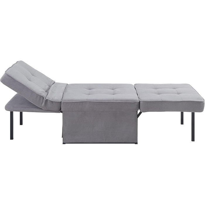 Крісло, шезлонг, табурет Atlantic Home Collection Finn, поліестер, сірий, ШхГхВ 80 см x 72 см x 43 см Сірий 80 см