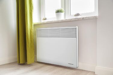 Електричний конвектор Thermoval, електричний радіатор TX 2500, 2,5 кВт, IP20, окремостоячий або настінний електричний обігрівач, електричне опалення для житлових та офісних приміщень, конвекторний обігрівач, білий