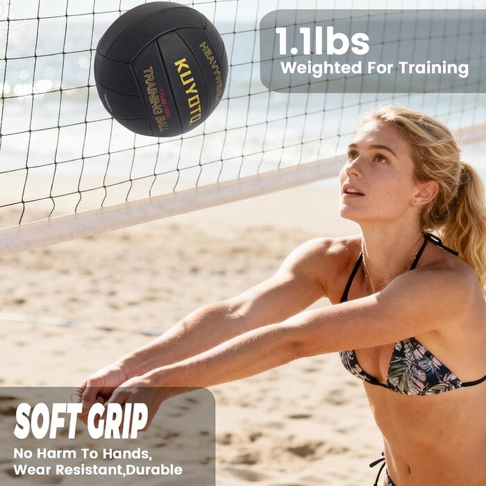 Волейбольний м&39яч KUYOTQ з обтяженням, розмір 5, тренувальний, 18-панельний, високоякісний, надзвичайно м&39який, стабільної форми, для використання в приміщенні та на вулиці (вільний)