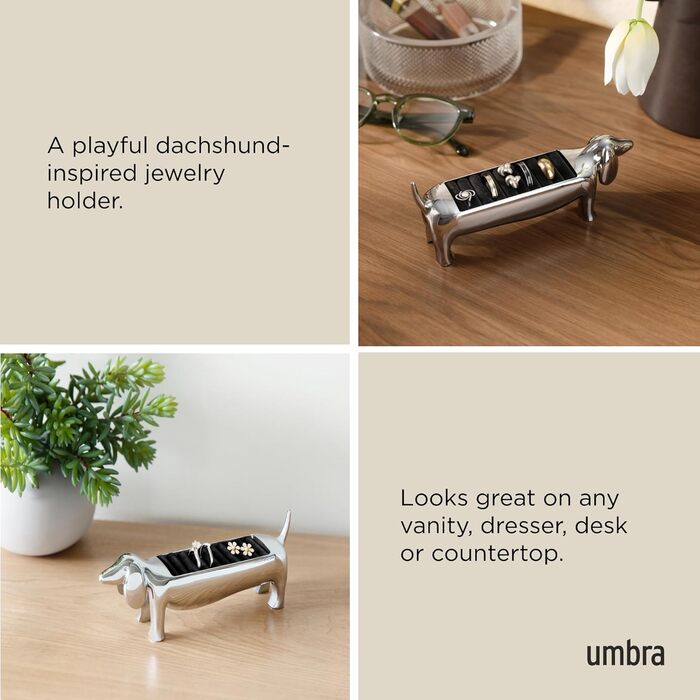 Тримач для кілець Umbra Dachsie Modern Dachshund на 9 кілець - Хромований
