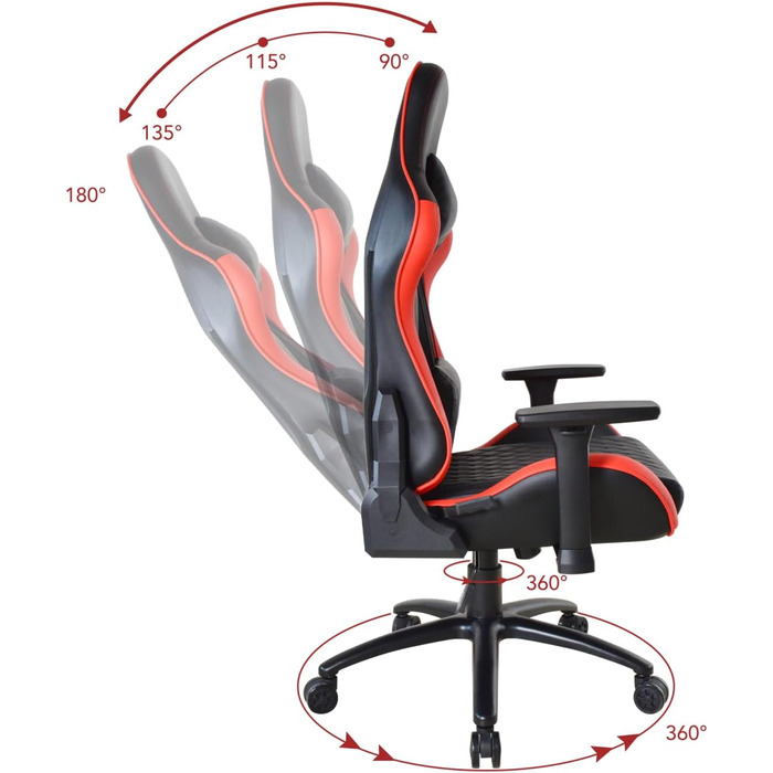 Геймерське крісло для високих людей - червоно-чорне