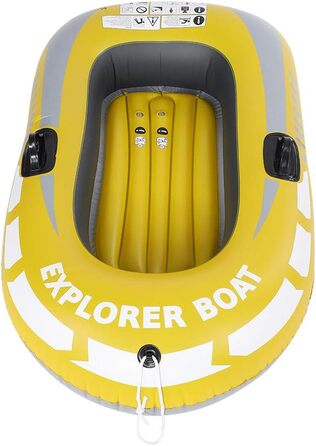 Надувний човен KIMISS, Дитячий надувний човен, Надувний, Жовтий, ПВХ, Каное, 1 особа, Весловий човен, Риболовля, Дрифт, Дайвінг