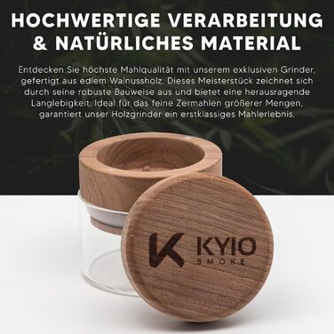 Подрібнювач натурального дерева Велика, високоякісна дробарка з 3 частин з магнітною кришкою (горіх)