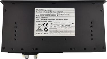 Вбудована настінна розетка для конференц-залу, столу, мультимедійна розетка, срібляста - 2 шт. Schuko - 2 шт. CAT6 - 2 шт. HDMI - USB 3.0 - стерео - USB-C для передачі даних (чорна)