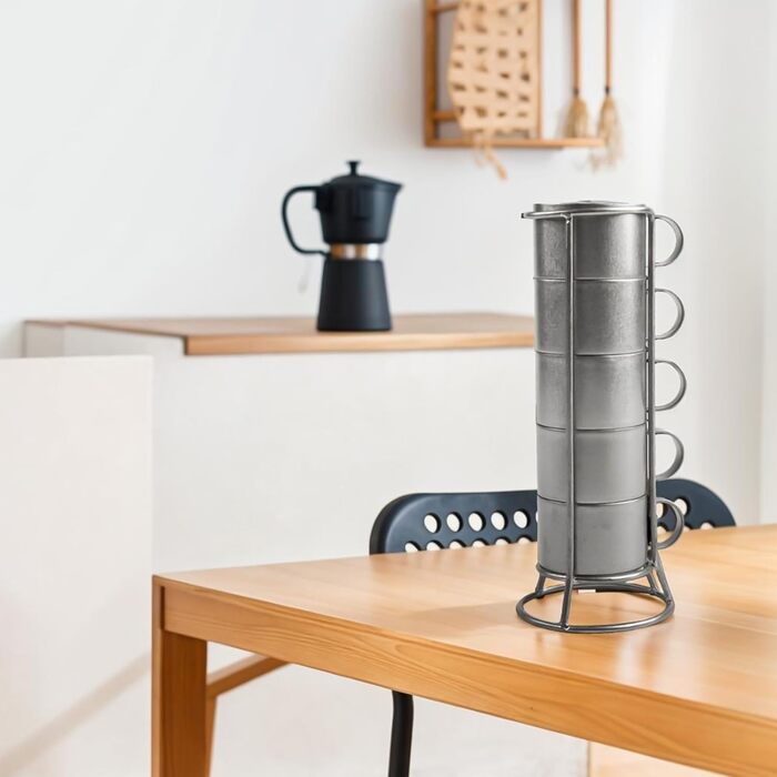 Двостінні кавові чашки з нержавіючої сталі, набір з 5 шт. , для використання на вулиці