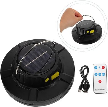 Сонячний кемпінговий ліхтар Hemobllo з регульованим портативним ліхтарем для кемпінгу, кемпінгу та намету, акумуляторний, USB-кабель, аварійне освітлення