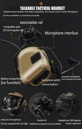 Військовий тактичний шолом із чохлом для страйкбольного шолома та військовою гарнітурою, регульований тактичний швидкий захисний шолом для пейнтболу на відкритому повітрі, полювання, ігор BBS