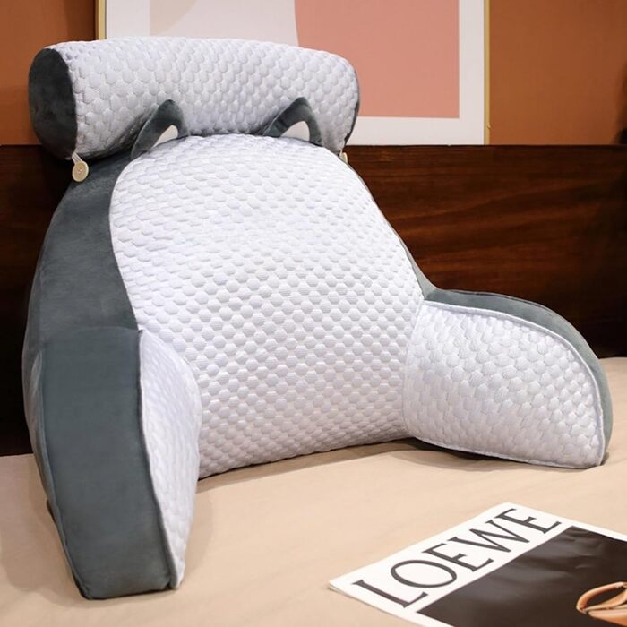 Подушка для спини Yagerod для ліжка, XXL подушка для підтримки спини, велика подушка для читання Viroxa 70x50 см з підлокітниками, знімна наволочка, забезпечує підтримку спини, для читання, перегляду телевізора, зустрічей, відпочинку (A, 60 x 40) A 60 x 4