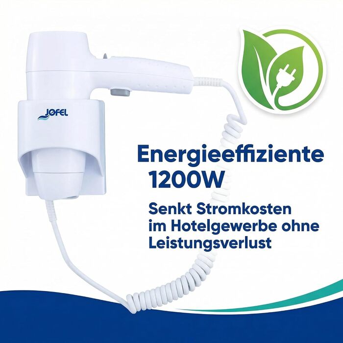 Фен для волосся Jofel AB68500 Standard, 1200 Вт, білий