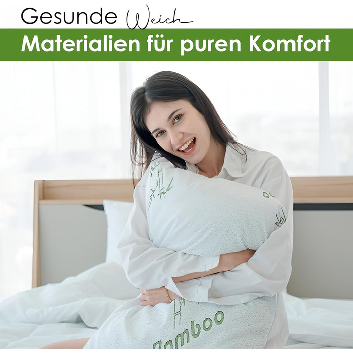 Ортопедична подушка для шиї - Подушка для голови виготовлена з в&39язкопружної гелевої піни (піна з ефектом пам&39яті), що знімає тиск, з бамбуковим чохлом - Подушка 40x80 см - Висота 15 см