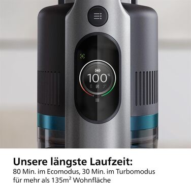 Акумуляторний пилосос 8000 серії Aqua Plus, пилосос та миття, PowerCyclone 12, час роботи до 80 хв, точна світлодіодна насадка, ци