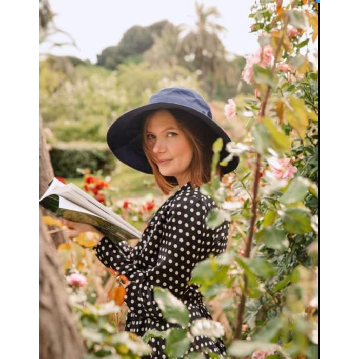 Жіночі широкополі сонцезахисні капелюхи Comhats, UPF 50, складні, літні пляжні, бавовняні/льоняні, відро для прогулянок, садівництва, сафарі, подорожей 69038Чорний Синій M