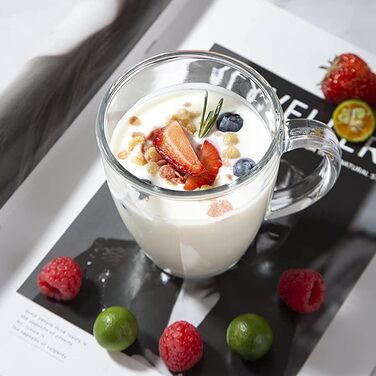 ДИЗАЙНМАЙСТЕР6 шт. , 350 мл - Келихи для латте макіато з ручкою, склянка для кави/чаю, довго зберігають тепло, ідеально підходять