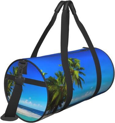 Біла Тигриця Містка дорожня сумка для подорожей, легка та довговічна, ідеальний подарунок для походів, відпустки, ділових поїздок та іншого. Дизайн пальми та чисте море, універсальний розмір.