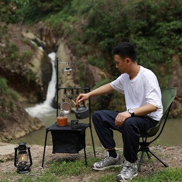 Кемпінгова кружка алюмінієва, 9,5 x 9,5 x 9,6 см, набір кухонного начиння, що штабелюється, зі складною ручкою легкий набір кавових чашок для кемпінгу на природі, портативний посуд для походів, пікніків