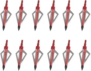 Наконечники стріл 100 гран (вкручувані) — для зовнішнього використання, червоні, 12 шт. + пластиковий кейс