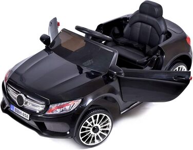 Ігровий будиночок дитячий електромобіль Cabrio GT, для дітей з USB LED, дитячий автомобіль (чорний)