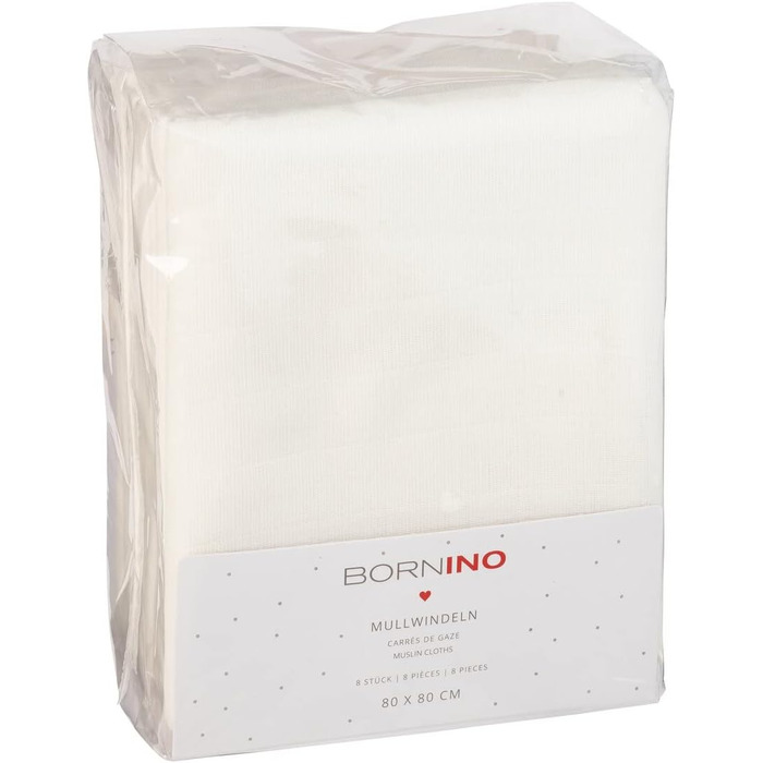 Набір муслінових пелюшок BORNINO 8 шт. , пелюшка для немовлят/дівчаток/хлопчиків, пелюшка для відрижки, пелюшка для обіймів, 80x80
