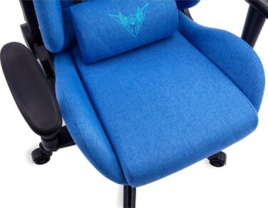 Тканинне ігрове крісло, ігрове крісло (дихаюча м&39яка тканина, нахил спинки 160, 2D підлокітники, ергономічне) Робоче крісло, офісне крісло (сапфірово-синій) Тканина сапфірово-синього кольору