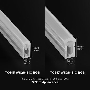 Зі світлодіодною стрічкою WS2811 IC 3M 108LEDs/M, гнучка неонова світлодіодна стрічка DC24V IP67 водонепроникна світлодіодна стрічка з роз'ємами, неонова світлодіодна стрічка з можливістю затемнення для вітальні, спальні, оздоблення стін 24V 3M 108LEDs/M 