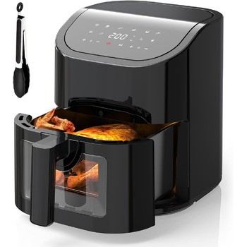 Фритюрниця EUARY Hot Air Fryer 4.5 л Фритюрниця з 8 програмами, фритюрниця з книгою рецептів німецькою мовою, фритюрниця гаряче повітря без жиру, фритюрниця з книгою рецептів німецькою мовою. 4,5 л