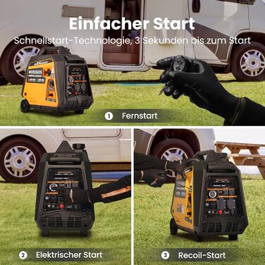 Електрогенератор інверторний 3500W Генератор газовий безшумний з електричним стартером пульт дистанційного керування електрогенера