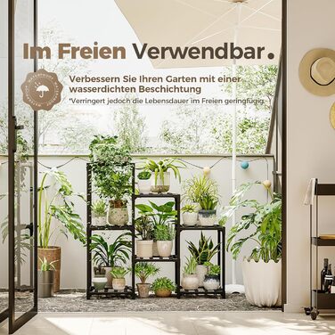 Полиця для рослин Підставка для квітів Дерев&39яна підставка для рослин на 7 ярусів, для тераси, балкона, саду, садівництва, подарунків для мами (чорна) A-Square-Black