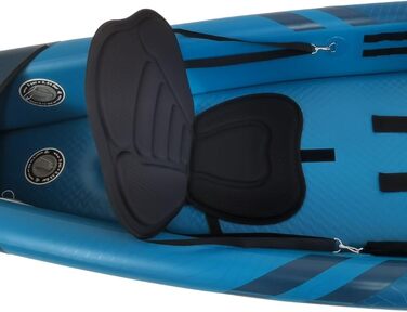 Надувний каяк Wattsup серія Torpedo, 3-місний 476 x 80 см (15&396 x 31 дюйм) 100 високий тиск/крапельний стібок повний комплект весло з двома сидінням, насос, сумка для перенесення до 235 кг синій