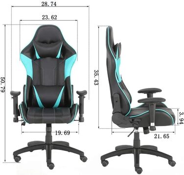 Ігрове крісло, комп&39ютерне крісло, офісне поворотне крісло з підголівником та поперековою подушкою (колір зелений) LuoY-02527 Beauty Comes Green, один розмір