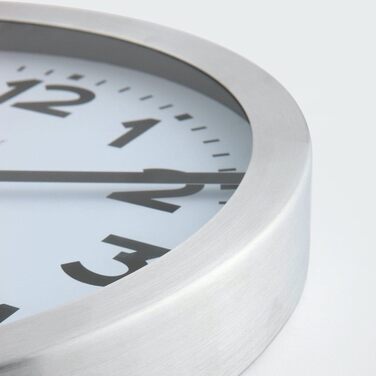 Настінний годинник NeXtime Designer 3998 Station, класичний вокзальний стиль у міні-форматі (19 см), алюмінієвий корпус, білий циферблат, Ø 19 см