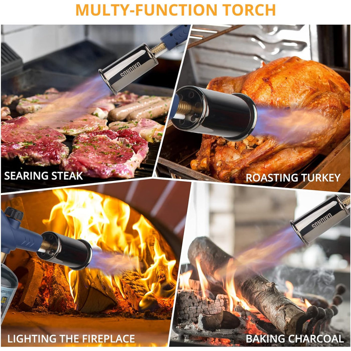 Потужний кухонний пропановий пальник Sondiko LMT905, пістолет-гриль, вогнеметний пістолет, стартер для багаття, запальничка для ву