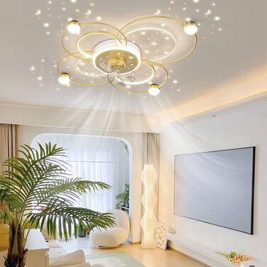 Стельовий світлодіодний світильник PAZWAHF 73W, стельовий вентилятор зі світлодіодним освітленням, регульованою швидкістю вітру, з