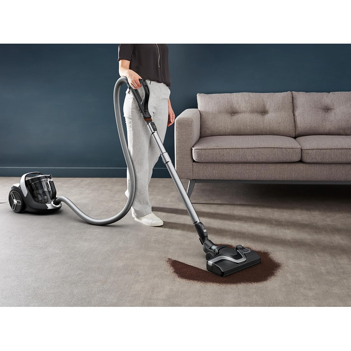 Пилосос без мішка 500 Вт 2,5 л 66 децибел Чорний / Алюмінієвий будинок шерсть домашніх тварин, 7C66