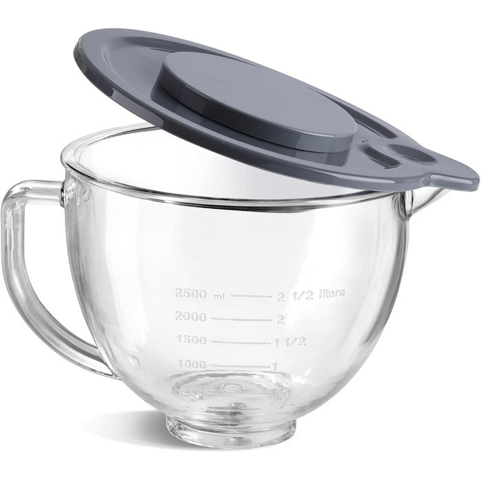Скляна миска Gdrtwwh для міксера KitchenAid 4.5-5 кварт з нахиленою головкою, заміна на скляну миску KitchenAid Artisan Mixer (скляна чаша)