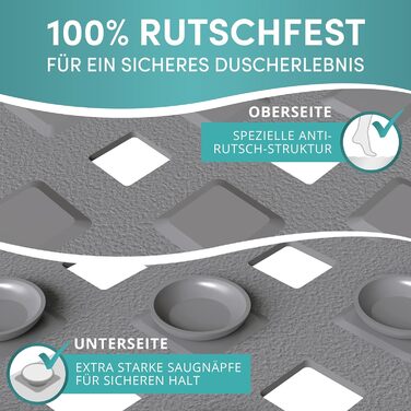 Килимок для душу Engelbach протиковзкий 53x53 см - У комплекті гачок для підвішування - 100 без вмісту бісфенолу - Протиковзкий ки