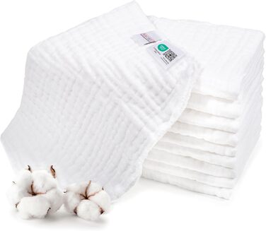 Муслінові пелюшки MAKIAN 10 упаковок - 35x50 см, сертифіковані Oeko-TEX Standard 100 преміум якості - серветки для відрижки преміу