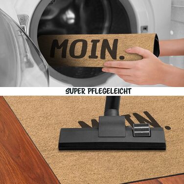 Килимок для прихожих та вулиці 50x70 см - плоский та нековзкий - Привіт. - Смішний вислів - Килимок для прихожих, який можна прати, для чистого взуття та стильного, сучасного входу