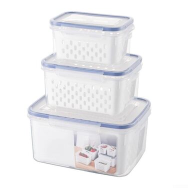 Герметичний контейнер для зберігання продуктів з вбудованим друшляком, SML ідеальний вибір для кухні