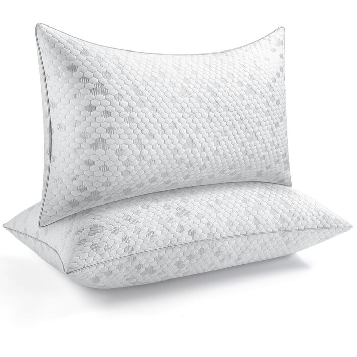 Комплект із 2 подушок/подушок для голови 40x80 см, подушки з піни з ефектом пам&39яті, регульована висота з блискавкою, подушка для шиї, яку можна прати, дихаюча подушка з піни, м&39яка та підтримуюча подушка для сну 40x80 см*2