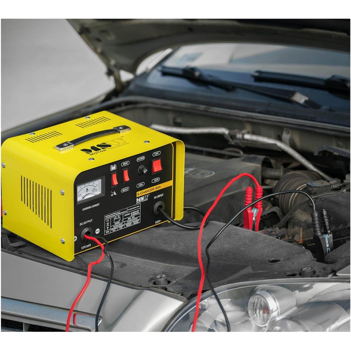 Зарядний пристрій для автомобільних акумуляторів MSW S-CHARGER-50A (функція швидкого запуску, напруга заряду 12/24 В, струм заряду