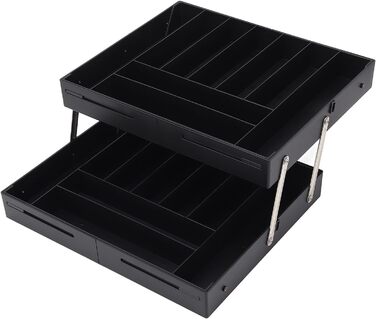 Багаторівневий розширюваний органайзер для столу, шухляда, яку легко чистити, складний лоток для зберігання, міцний матеріал для акуратного зберігання різних предметів (чорний)