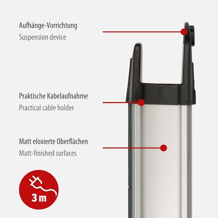 Розеткова планка Brennenstuhl Premium-Alu-Line 12-шляхова/багатошляхова розетка з високоякісного алюмінію (з 2 вимикачами на 6 роз