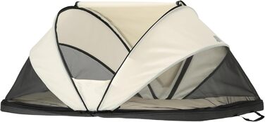 Дитяче ліжечко Deryan Cutey з матрацом від народження до 2,5 років - Складане дитяче ліжечко-намет, яке встановлюється за 2 секунди - Включає москітну сітку та дорожню сумку, для ОДНІЄЇ дитини - 136x84x62 см (кремовий)