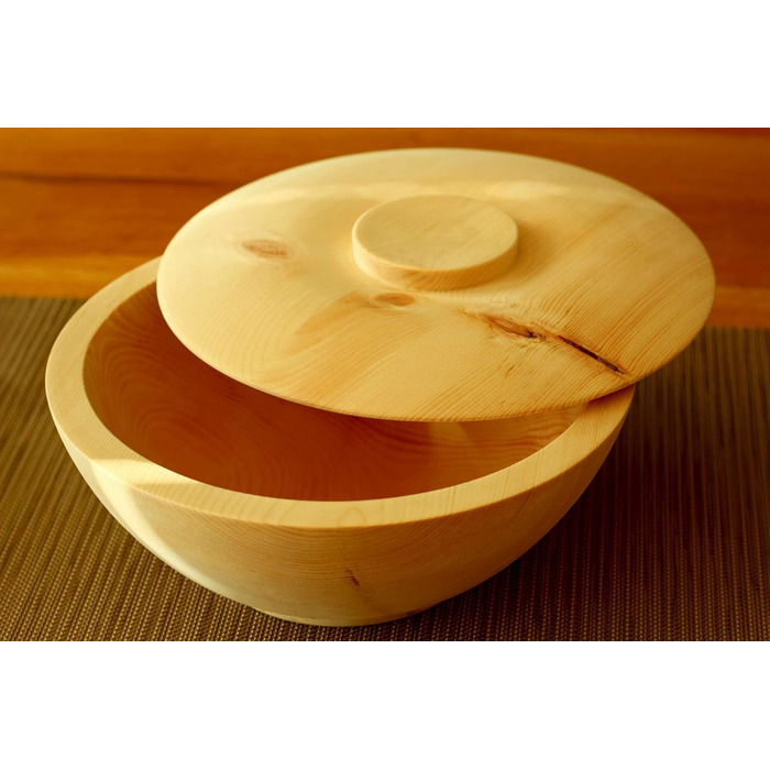 Контейнер для зберігання зі швейцарської сосни - для хліба, зерна, борошна, цукру, чаю, солі - комплект з 2 предметів миска та кришка - Ø 24 см - Ручна робота в Австрії