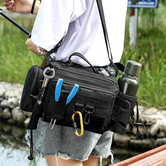 Чоловіча поясна сумка для походів, поясна сумка для походів - переносна сумка для риболовних снастей Сумка для риболовлі через плече, поперекова сумка для активного відпочинку, походів, скелелазіння