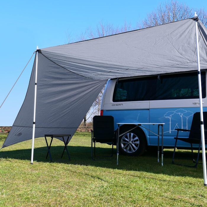 Брезент для автобудинку yourGEAR Tropea з бічними стінками, водонепроникним сонцезахисним вітрилом Bulli із захистом від ультрафіо