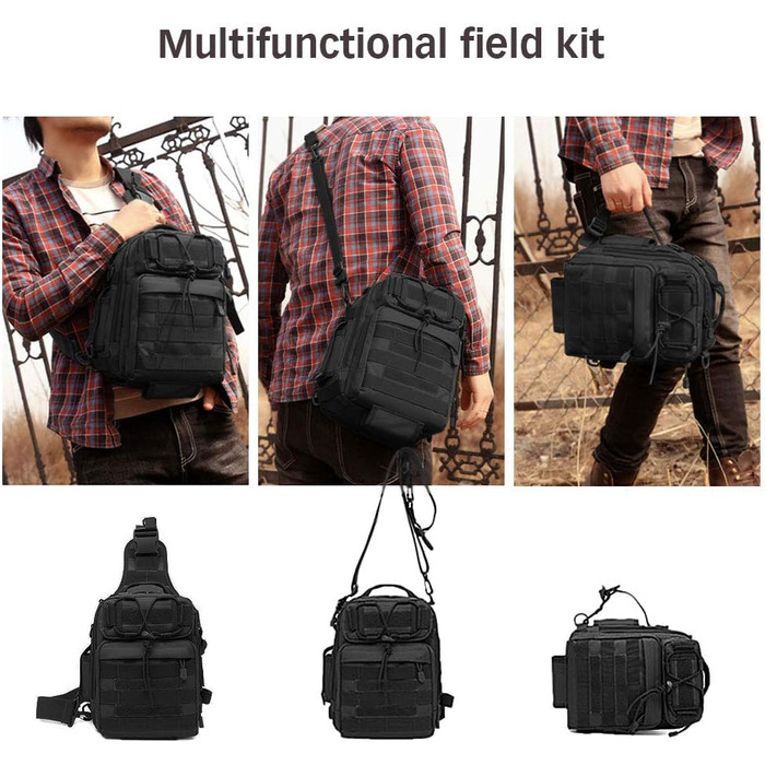 Тактична нагрудна сумка HUNTVP Військова сумка через плече Водонепроникний рюкзак через плече Багатофункціональна сумка для риболовлі Спорт Кемпінг Велоспорт на природі