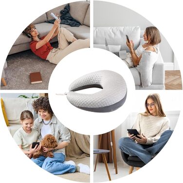 Ергономічна в&39язана подушка Crealis, в&39язана гачком опорна подушка, ергономічна подушка Crealis, подушка для читання та ігор для творчих моментів, підлокітник для читання, гри, роботи, в&39язання гачком, рукоділля, сірий