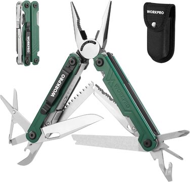 Багатофункціональні плоскогубці WORKPRO, багатофункціональний інструмент 18 в 1 Складаний багатофункціональний інструмент з нержав