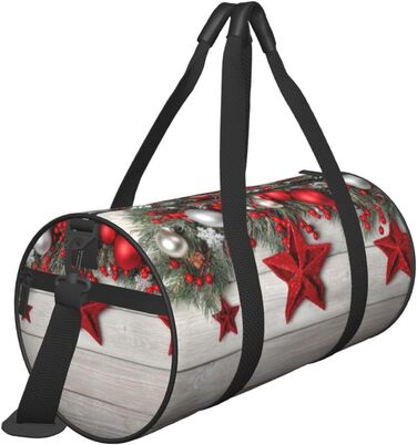 Спортивна сумка для подорожей, принт Різдвяні кулі, сумка на нічліг, чорна, універсальний розмір